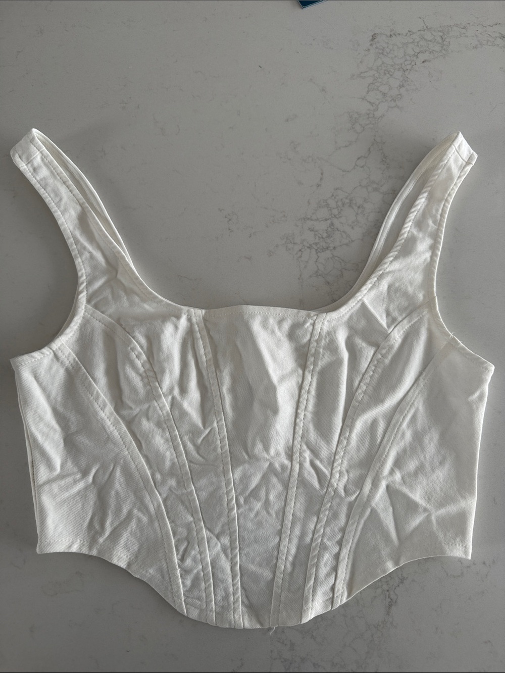 superdown White Corset Crop Top